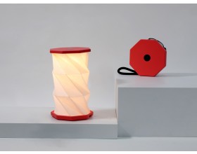 GINGKO Сгъваема смарт лампа “Mini Twist Hexagon“ - цвят червен