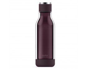 ASOBU Двустенна бутилка “INNER PEACE“ - стъкло/тритан - 500 мл - тъмно червена