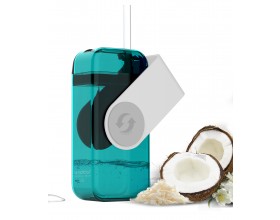 ASOBU Кутия за течности от Тритан със сламка “JUICY“ - 290 мл - цвят бял/син