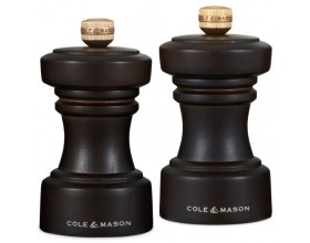 COLE & MASON Комплект мелнички за сол и пипер “HOXTON“ - 10,4 см. - цвят тъмен шоколад