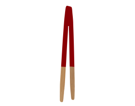 PEBBLY Бамбукова щипка 24 см - червена