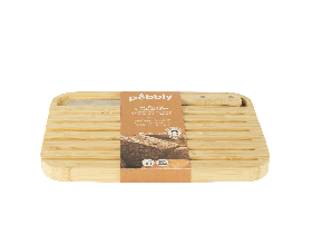 PEBBLY Комплект бамбукова дъска и нож за хляб размер S
