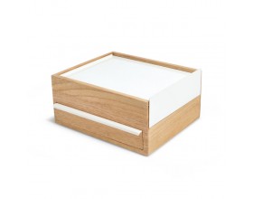 UMBRA Кутия за бижута и аксесоари “STOWIT“ - цвят бял / натурално дърво