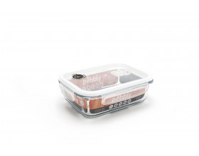 PEBBLY Правоъгълна стъклена кутия за храна - 1 л.
