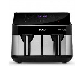 SOGO Двоен фритюрник с горещ въздух Air Fryer 2 x 4,5 л. 1750 W