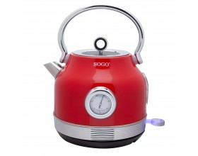 SOGO Ретро електрическа кана 1,8 л. 2200W - червена