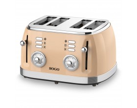 SOGO Ретро тостер за 4 филии 1500W - бежов