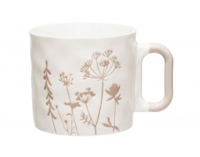 4LIVING Порцеланова чаша с дръжка “Hay“ - цвят бежов - 435 мл.