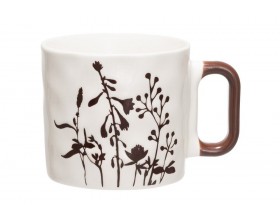 4LIVING Порцеланова чаша с дръжка “Hay“ - цвят черен - 435 мл.