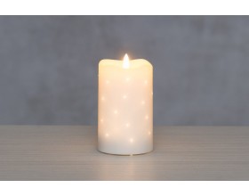 FINNLUMOR Восъчна LED свещ с 3D пламък - бяла - 13 см.