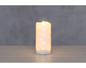 FINNLUMOR Восъчна LED свещ с 3D пламък - бяла - 15 см.