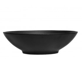 MAKU Дълбока чиния Robuste Ø 21 см. - черен мат с повърхност стил чугун