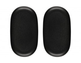 MAKU Овална чиния Robuste 2 бр. 31х17 см. - черен мат с повърхност стил чугун