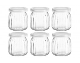 MAKU Сет от 6 бр. стъклени бурканчета за съхранение “Ripple“ - 180 мл.