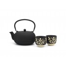 BREDEMEIJER Подаръчен сет чугунен чайник “Sichuan“ - 1.0 л. и 2 бр. порцеланови чаши за чай