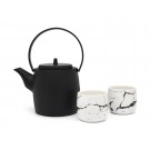 BREDEMEIJER Подаръчен сет чугунен чайник “Kobe“ - 1,2 л. и 2 бр. порцеланови чаши за чай
