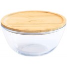 PEBBLY Стъклена купа с бамбуков капак - 1,6 л.