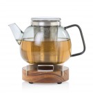 AdHoc Подаръчен сет стъклен чайник 1,2 л. Yuna и поставка за подгряване Tuto