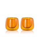 AdHoc Двустенни стъклени свещници 2 бр. Yuna - кехлибар