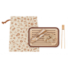 PEBBLY Комплект за хляб - дъска, щипка и торбичка за съхранение