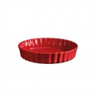 EMILE HENRY Керамична форма за тарт Ø 24 см "DEEP FLAN DISH"- цвят червен