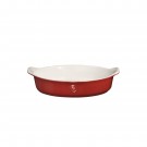 EMILE HENRY Керамична овална форма за печене "OVAL DISH FOR 2" - 18 х 27см - цвят бяло и червено