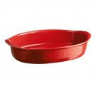 EMILE HENRY Керамична овална форма за печене "LARGE OVAL OVEN DISH" - 41,5 х 26,5 см - цвят червен