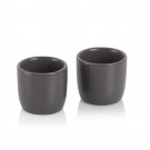 KELA Комплект от 2 бр. порцеланови чаши за еспресо/поставки за яйца “Bob“ - тъмно сиви