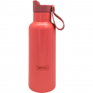Nerthus Двустенна спортна бутилка с дръжка Click Cap, цвят “КОРАЛ“ - 500 мл.