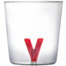 Vin Bouquet Стъклена чаша с декорация БУКВА V - 350 мл.