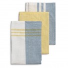 KELA Комплект от 3 бр. домакински кърпи за съдове “Pasado“ - 65х45 см - жълто-сини