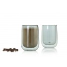 AdHoc Комплект от 2 бр. двустенни чаши DUO GLASS,400 мл. - сиво стъкло