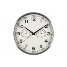 4LIVING Часовник за стена с термометър и хигрометър “Verona“ - цвят сребро - Ø 30 см.