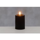 FINNLUMOR LED свещ с 3D пламък и оребрен дизайн - черна