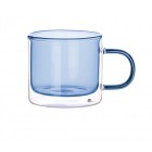 FAUBOURG Цветна двустенна стъклена чаша “LUXOR“ - 300 мл. - синя