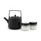 BREDEMEIJER Подаръчен сет чугунен чайник “Hubei“ - 1,2 л. и 2 бр. порцеланови чаши за чай