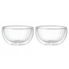 MAKU Комплект от 2бр оребрени двустенни купи - Ø10 см.