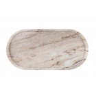 MAKU Овална мраморна табла 30х15 см. - бежова