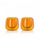 AdHoc Двустенни стъклени свещници 2 бр. Yuna - кехлибар