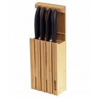 KYOCERA Комплект от 4 бр.керамични ножове ( бяло острие / черна дръжка) + бамбуков блок