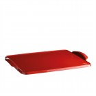 EMILE HENRY Керамична плоча за печене "BAKING TRAY" - 42 х 31 см - цвят червен