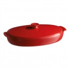 EMILE HENRY Керамична овална тава за печене "PAPILLOTE"  - 1,9 л / 42 х 25см - цвят червен 