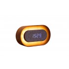 GINGKO Овален часовник/будилник и смарт лампа “Lumos“ - орех