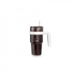 IBILI Двустенна термочаша Go Cup с дръжка и сламка - 480 мл. - цвят кафяв