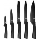 MasterChef - Комплект ножове черно острие - 5 ч.