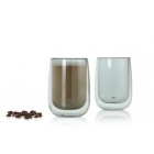 AdHoc Комплект от 2 бр. двустенни чаши DUO GLASS,400 мл. - сиво стъкло