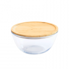 PEBBLY Стъклена купа с бамбуков капак - 2,6 л.