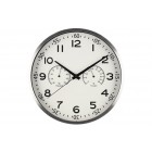 4LIVING Часовник за стена с термометър и хигрометър “Verona“ - цвят сребро - Ø 30 см.
