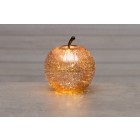 FINNLUMOR Стъклена декоративна ябълка с LED светлина - златна