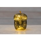 FINNLUMOR Стъклен декоративен жълъд с LED светлина